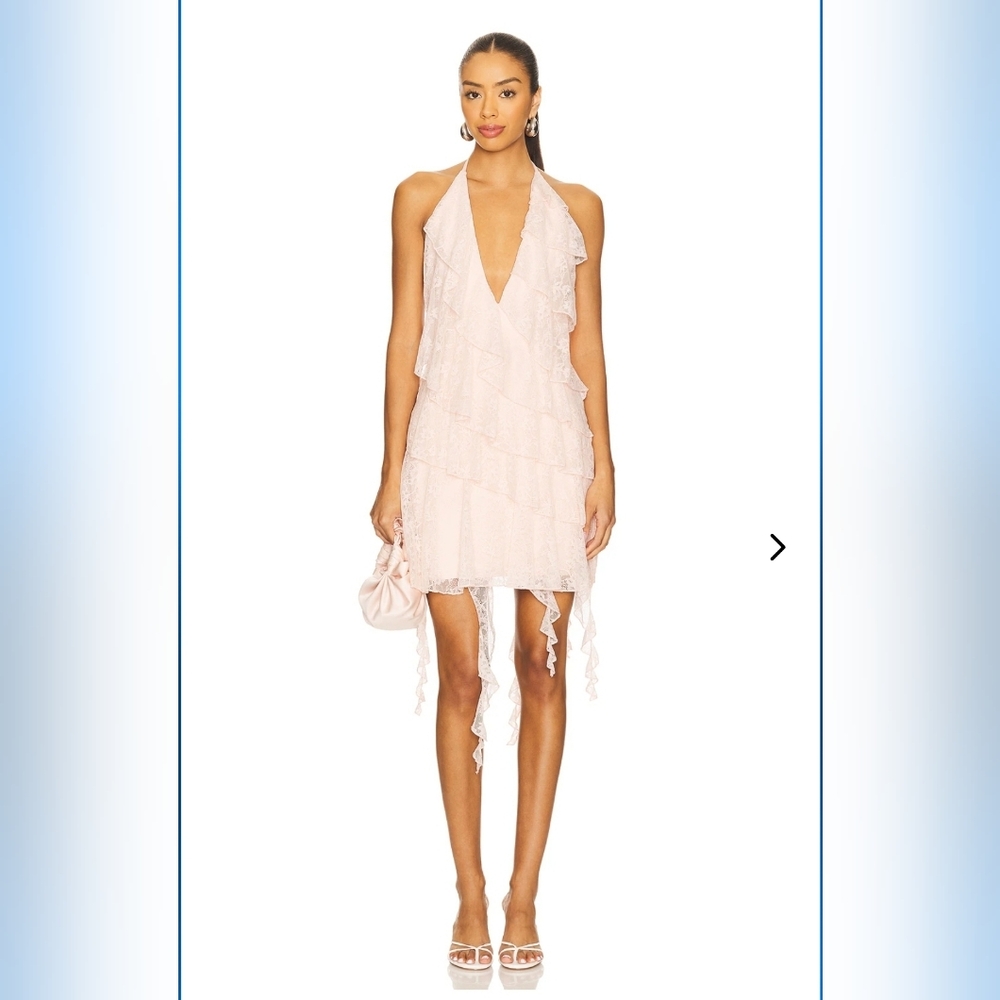 Lovers + Friends Payton Cream Off White Ruffles Dress